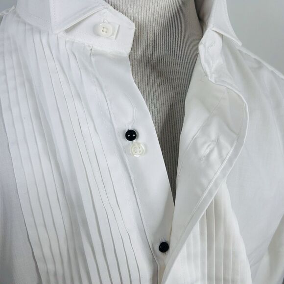 NWT Neil Allyn 18 34/35 2XL Tuxedo Dress Shirt All White Cotton Blend Formal - Picture 5 of 7
